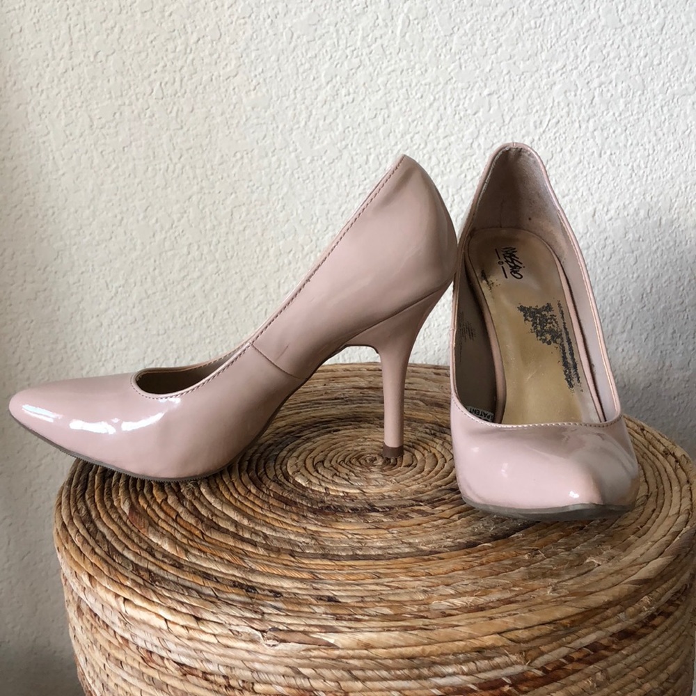 Mossimo target nude patent faux leather heels